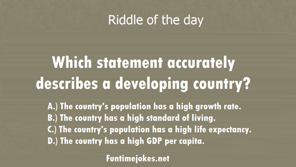 which statement accurately describes a developing country